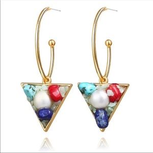 Geometric Gold Drop Earring